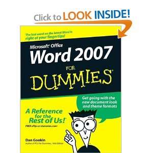  Word 2007 For Dummies 1st (first) edition (9780911212020 