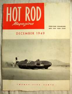 Hot Rod Magazine December 1949 Twin Tank Streamliner  