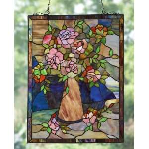 Quoizel® Stained Glass Flower Pot Panel