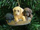   Chocolate Yellow Labrador Retriever Puppies Lab Dog Christmas Ornament
