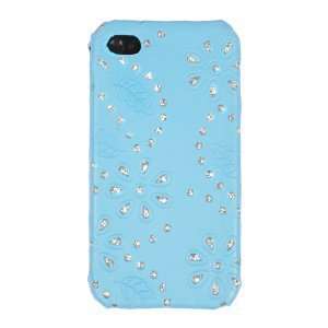  Blue Floral Diamonds Cover for 4G iPhone Cell Phones 