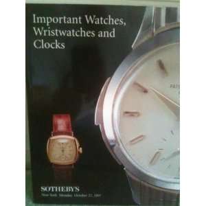   Watches, Wristwatches, and Clocks October 27, 1997 Sothebys Books