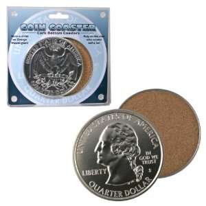  Quarter Dollar Coin Coasters   Set of 2 