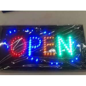  Bright 4 Colors with flashing Open LED Sign 19X10 with 