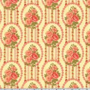   Victorian Creamy Yellow Fabric By The Yard Arts, Crafts & Sewing