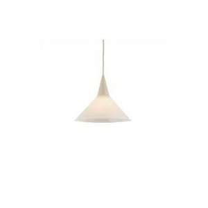   G402 WM LINE VOLT  PENDANT CONE GLASS SHADE ONLY, White Marble Finish