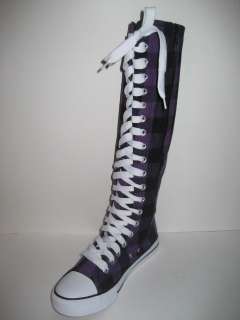 Canvas Lace Up Punk Emo Mid Calf Skate Sneaker Boot Sz  