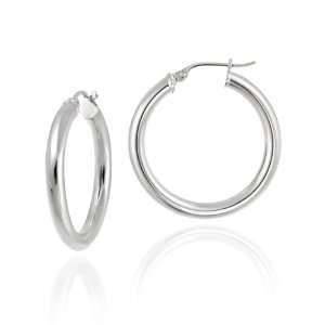   Silver Tarnish Free 3x25 Polished Clicktop Hoop Earrings Jewelry