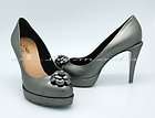 2K Chanel silver pumps shoes heels 38.5 8.5 NEW CC logo platform