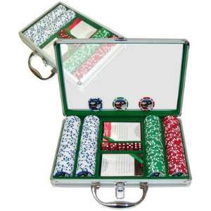 200 Jackpot Casino Poker Chips w/Clear Cover Aluminum Case 