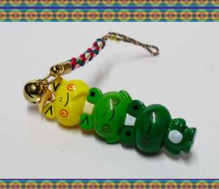 Japanese Lucky Triple Frog Safety Cell Phone Charm  
