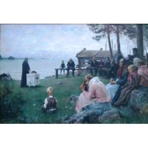   Albert Edelfelt   24 x 16 inches   Service divin au