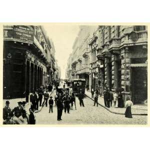 1906 Print Argentina Cityscape Buenos Aires Calle Congallo Railway 