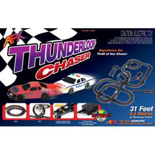 AFX 70287 Thunderloop Chaser HO Slot Car Race Track Set Tri Power 