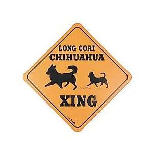  Long Coat Chihuahua Crossing Dog Sign Patio, Lawn 
