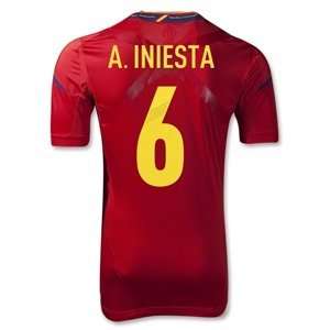  adidas Spain 11/13 A. INIESTA Authentic Home Soccer Jersey 