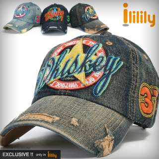 ililily New Mens Distressed Hat Vintage Denim Cap Ballcaps Trucker 