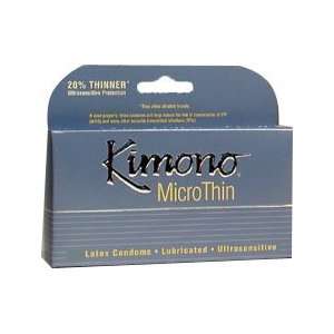  Kimono Microthin Lubricated Condoms 3 Ea/Pack X12Pack 