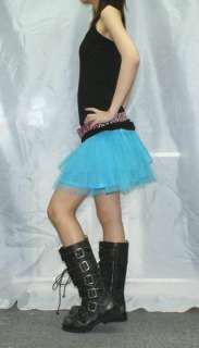 Diy Blue tutu mini skirt lolita gothic punk rock emo  