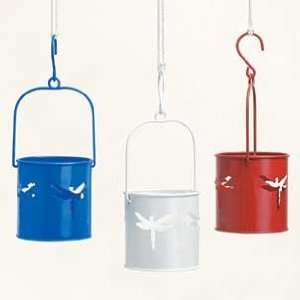   Dragonfly Lantern with Battery Operated Flickering Tealight   BLUE