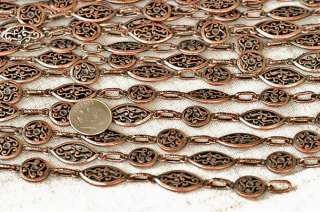 Antique Copper Plated Metal Fancy Chain for Necklace j33d PICK  