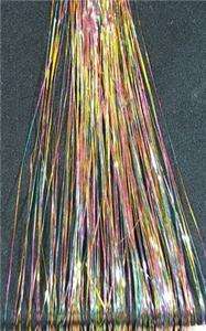 40 120 STRAND PASTEL RAINBOW SILK HAIR TINSEL, # L3  