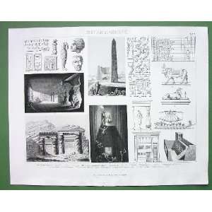 EGYPT Art Architecture Inside Pyramid Hieroglyphs Astronomical Table 