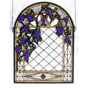   Tiffany 16in W x 22in H Grape Diamond Trellis Window