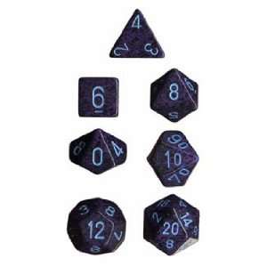  Chessex Dice Polyhedral 7 Die Speckled Dice Set   Cobalt 
