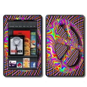  Kindle Fire Skins Kit   Peace Sign Pink 3d Puffy Colorful Cool 