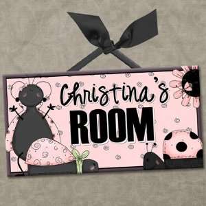  Pink Ladybugs Personalized Kids Room Wall Door Sign LADYBUG 