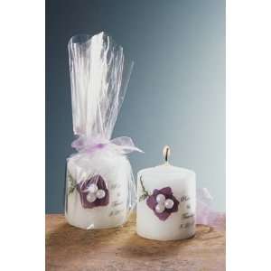  Hydrangea Pearl Purple Small Candle Favor