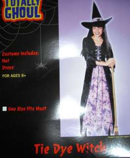 Womens Halloween Costume Velvet Tie Dye Witch OSFM  
