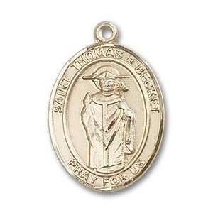 St. Thomas A Becket Medium 14kt Gold Medal