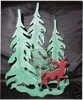 Home Interiors HOMCO Elk w/trees Candle Wall Décor  