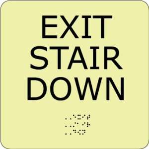  SIGNS EXIT STAIR DOWN