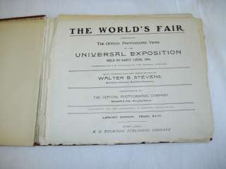 THE WORLDS FAIR 1904 Official Photographic View of the Exposition of 