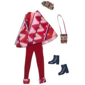  Barbie Fashion Avenue Coat Collection. Red Poncho Toys & Games