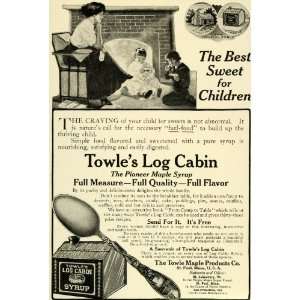  1911 Ad Towle Maple Products Minnesota Log Cabin Syrup 