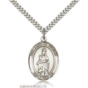  Our Lady of Victory Large Sterling Silver Medal Jewelry