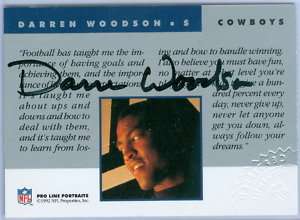 DARREN WOODSON 1992 92 PRO LINE AUTO AUTOGRAPH SP  