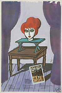   Vintage Poster Magic Piatti Severed Head Magician Trick Illusion 1970s