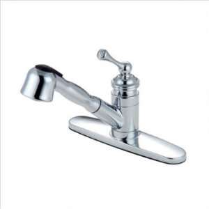 Vintage Pull Out Kitchen Faucet with Buckingham Lever Handles Finish 