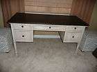   tone wooden desk english brown top and whitewash bottom 54X24X30 in