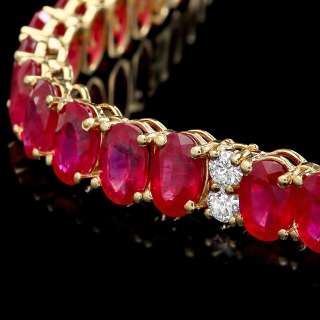 21400 CERTIFIED 14K YELLOW GOLD 52.70CT RUBY 1.30CT DIAMOND NECKLACE 