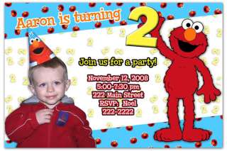 Elmo Custom Photo Birthday Invitations Sesame Street a  