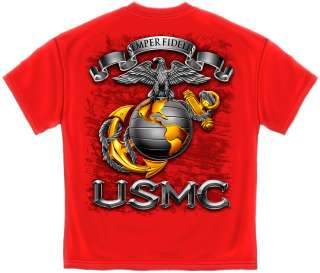 Usmc Marines T Shirt Semper Fidelis Marine Logo  