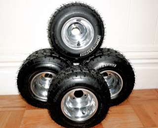 New Bridgestone YGP Rain Tires on 5 Go Kart Rims Wheels  