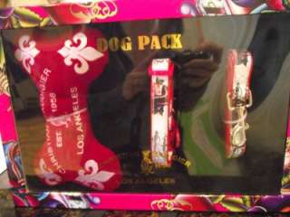 CHRISTIAN AUDIGIER DOG PACK Collar Leash Toy Set Size SMALL DOG Fast 