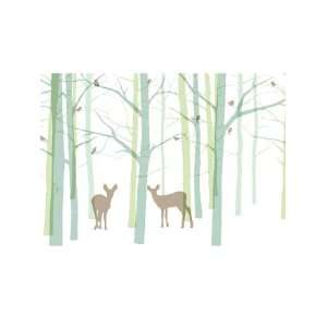  Wallpaper 4Walls trees Forest Friends teal Blue KP1017PM3 